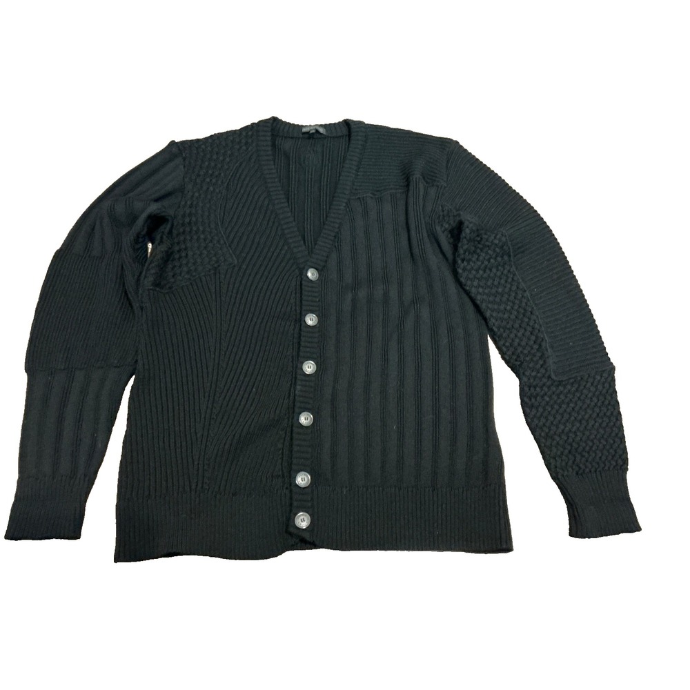 Primo Emporio Italian Wool Blend Cardigan Mens Size XXL Black Sweater Luxury